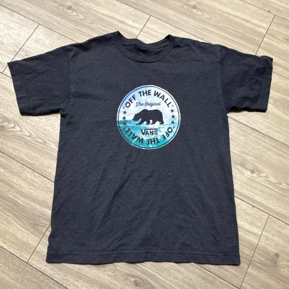 Vans Men's Grey and Black T-shirt